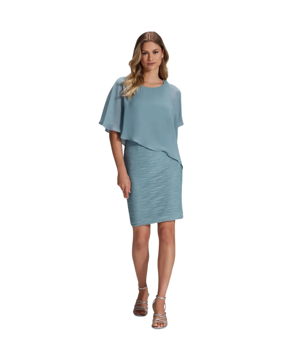 SWING CHIFFON DRESS IN SILVER