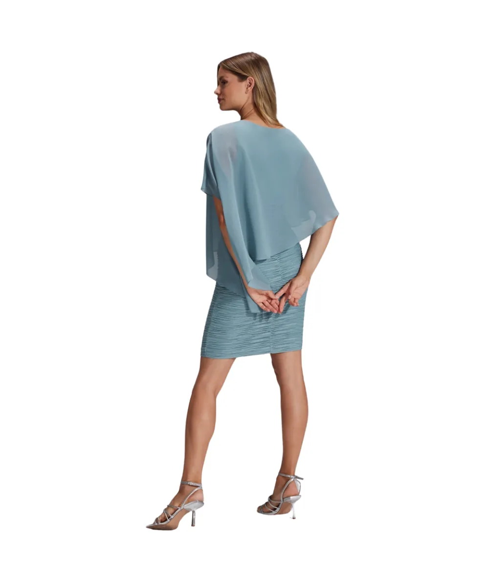 SWING CHIFFON DRESS IN SILVER