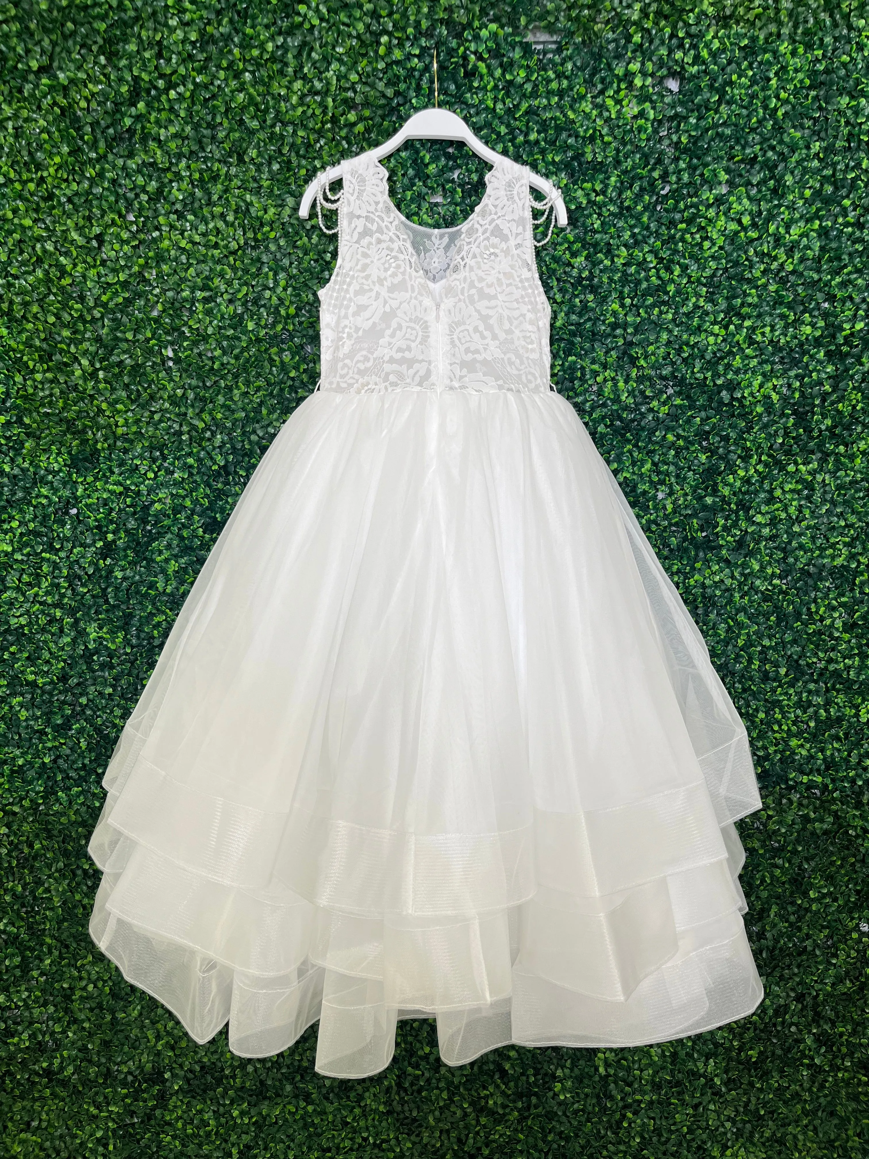Teter Warm Pearl Sleeve and Tiered Tulle Gown 0SK14007