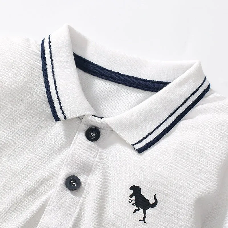 Toddler/Kid Boy's Short Sleeves Little Dino Design Polo Shirt (3 Colors)
