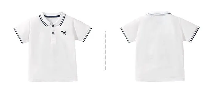 Toddler/Kid Boy's Short Sleeves Little Dino Design Polo Shirt (3 Colors)