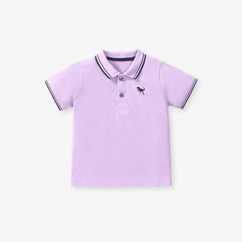 Toddler/Kid Boy's Short Sleeves Little Dino Design Polo Shirt (3 Colors)