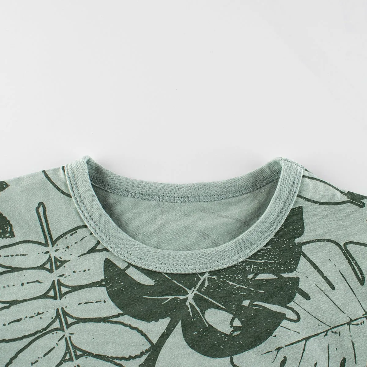 Toddler/Kid's Green Leaf Print Design T-Shirt
