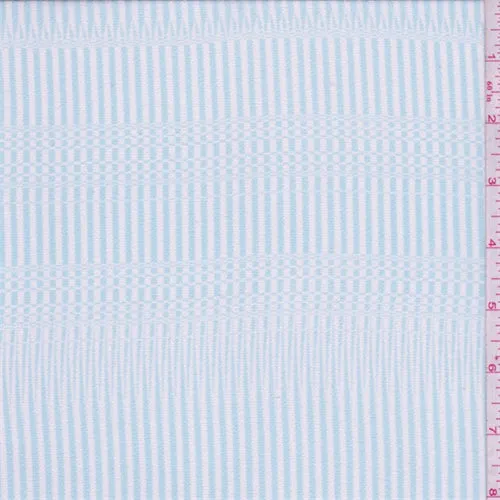 Turquoise Blue Illusion Stripe Chiffon Fabric