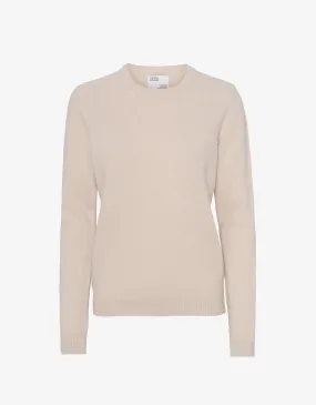 Women Classic Merino Wool Crew - Ivory White