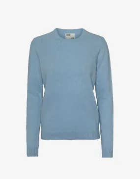 Women Classic Merino Wool Crew - Stone Blue