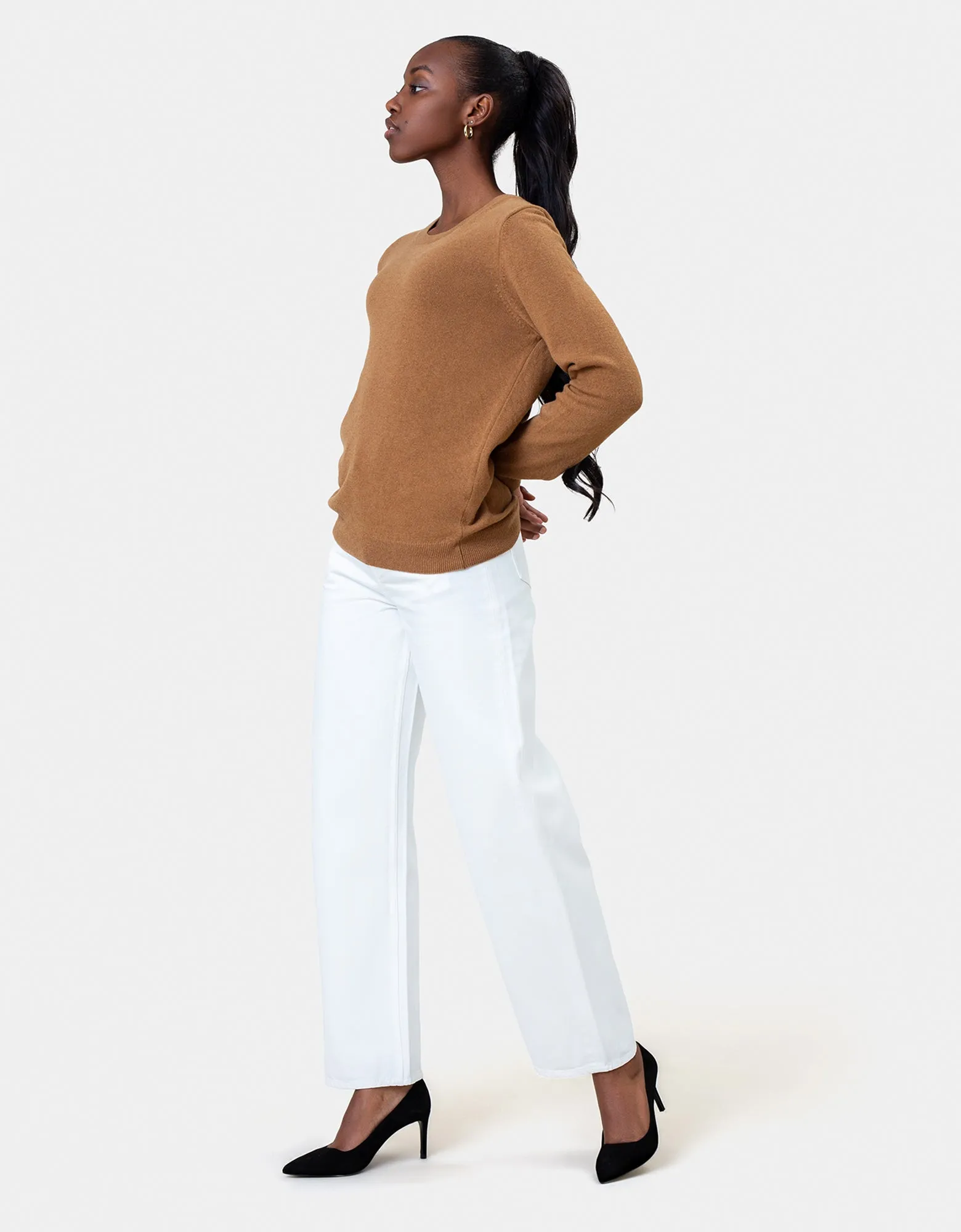 Women Classic Merino Wool Crew - Stone Blue