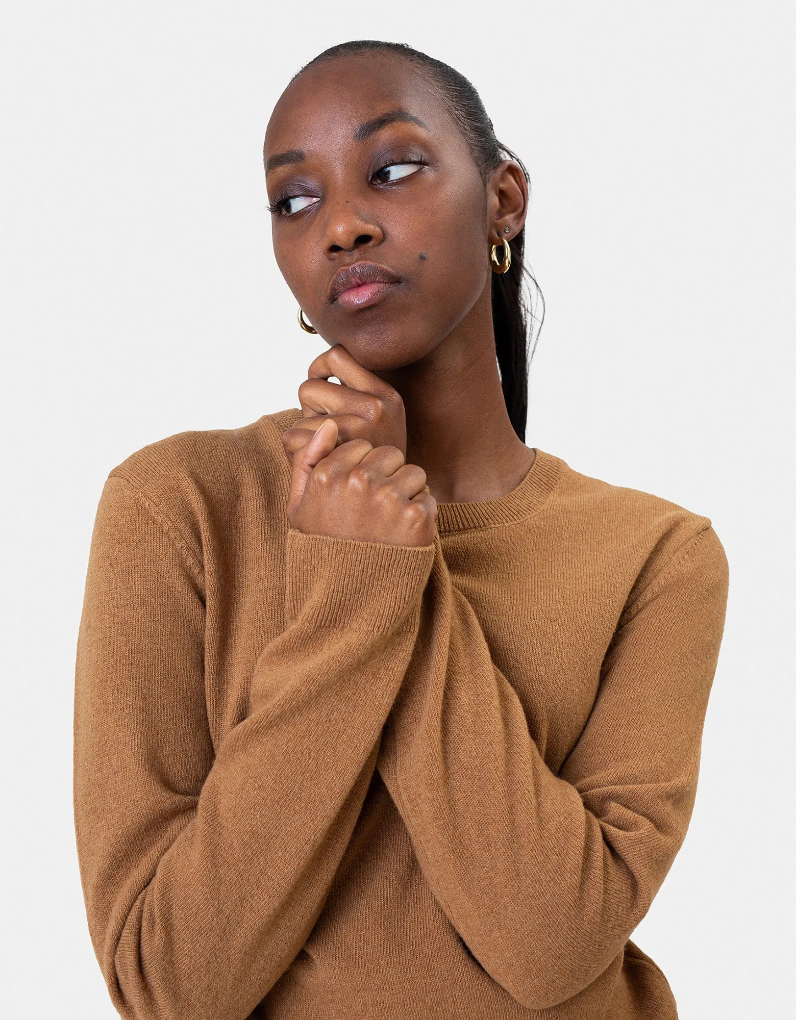 Women Classic Merino Wool Crew - Stone Blue