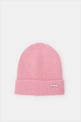Women Pink Knitted Cap