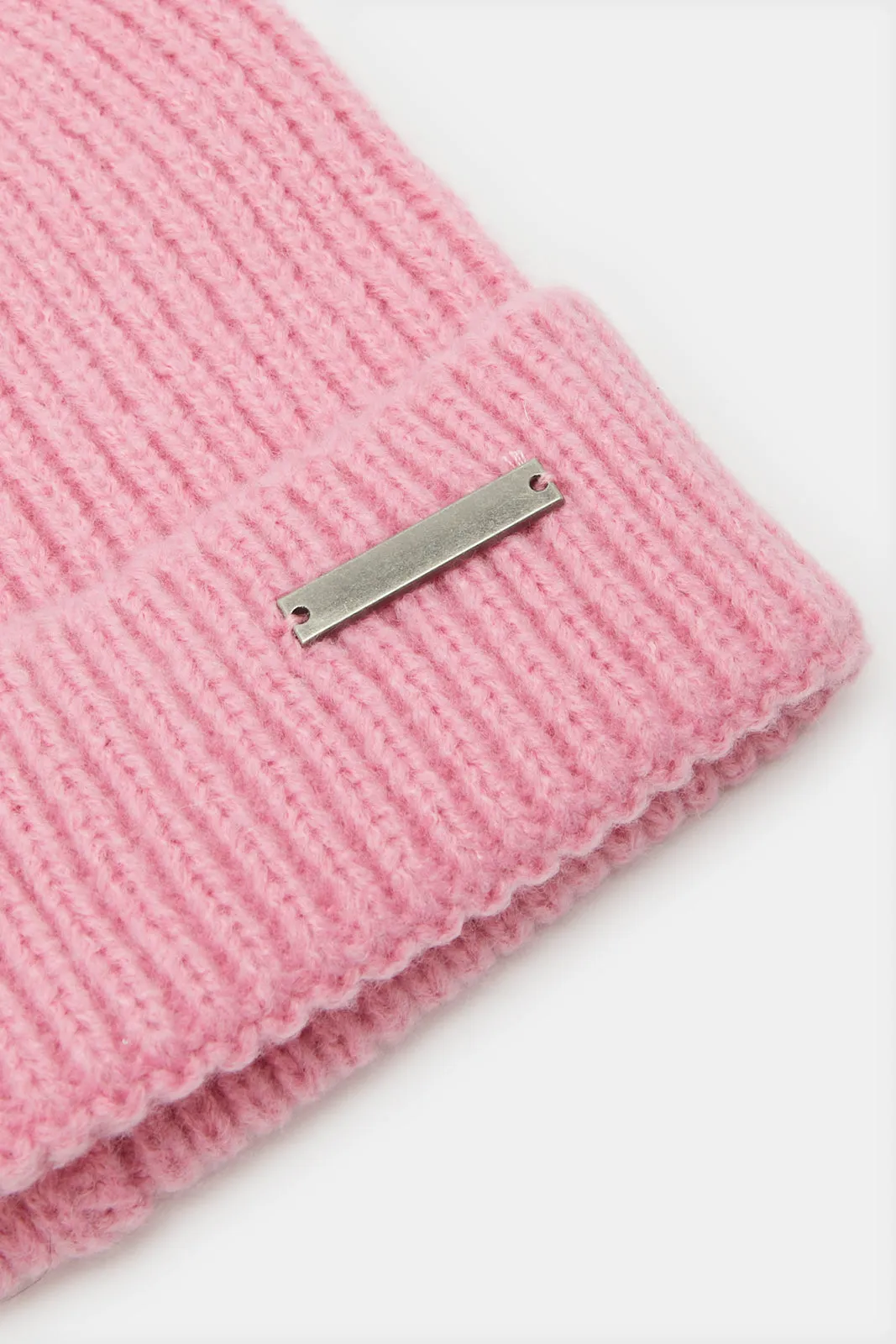 Women Pink Knitted Cap