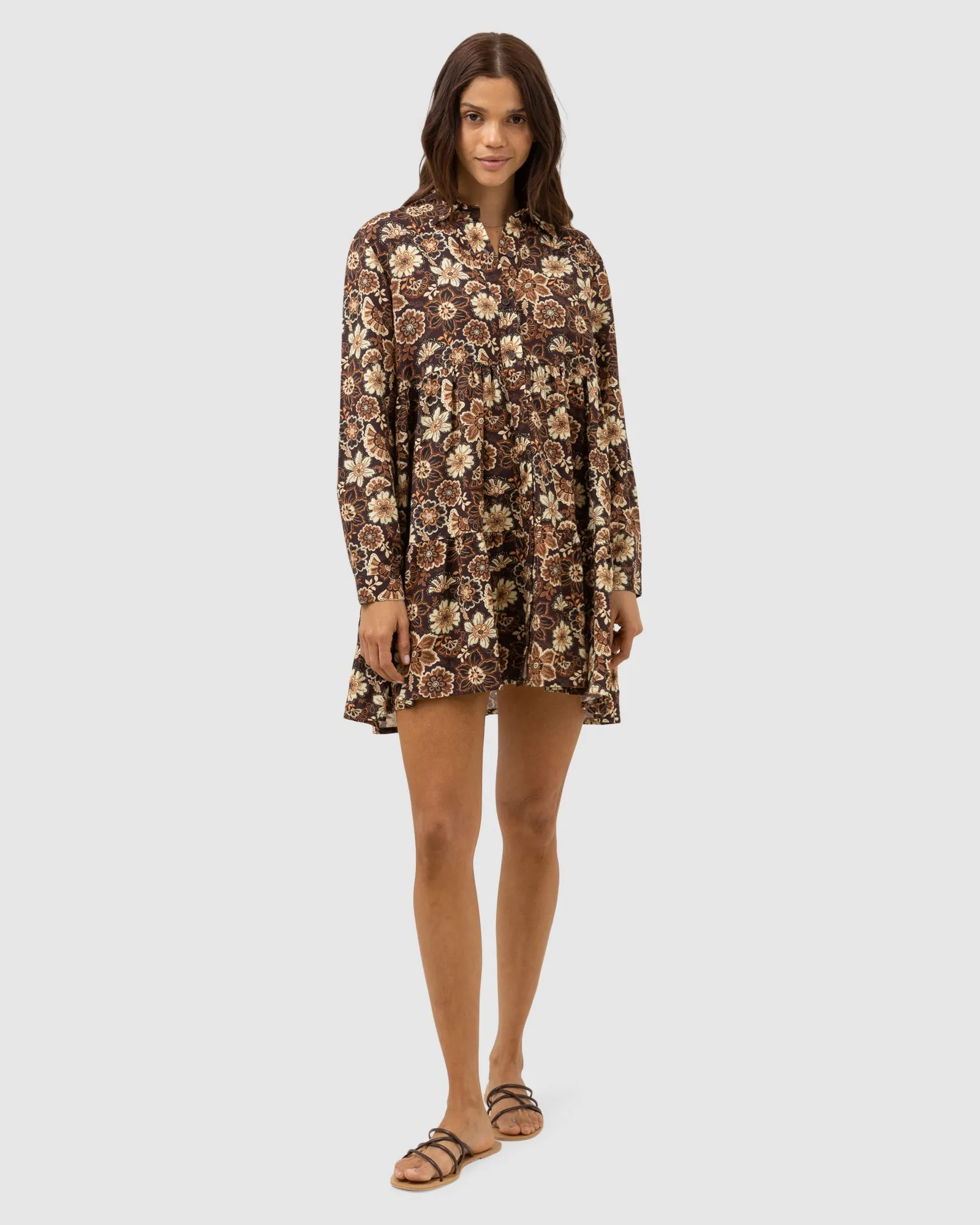 WOMENS CANTABRIA FLORAL TIERED MINI DRESS