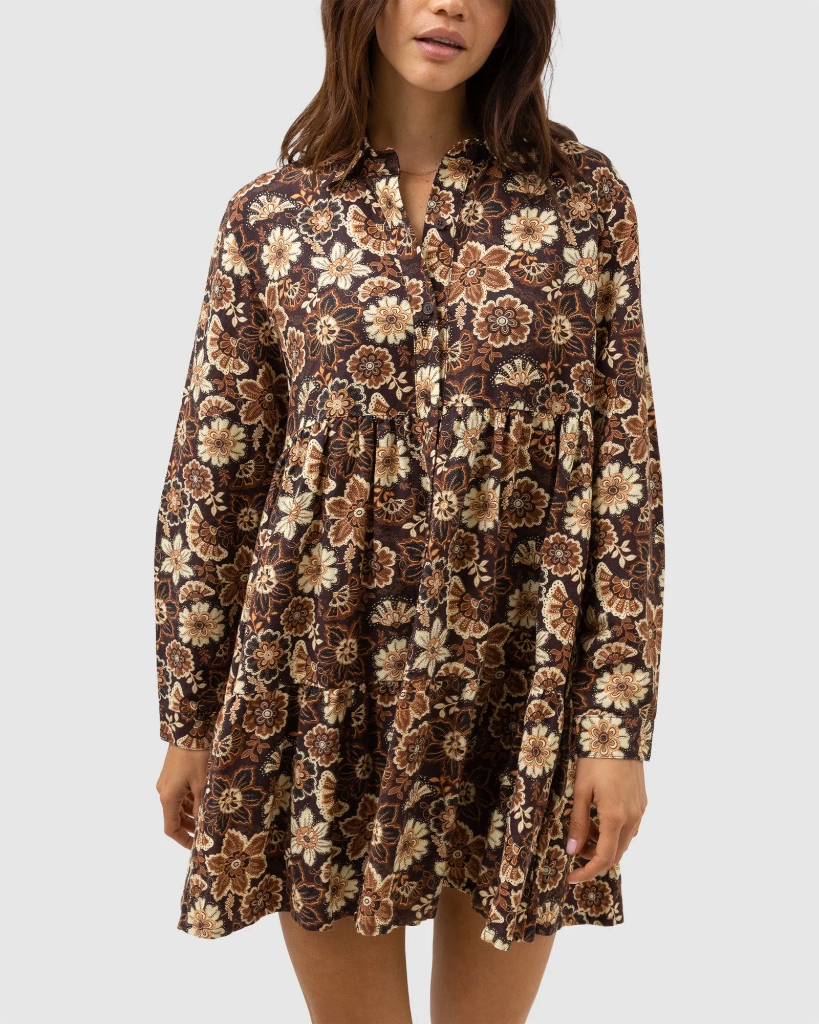 WOMENS CANTABRIA FLORAL TIERED MINI DRESS
