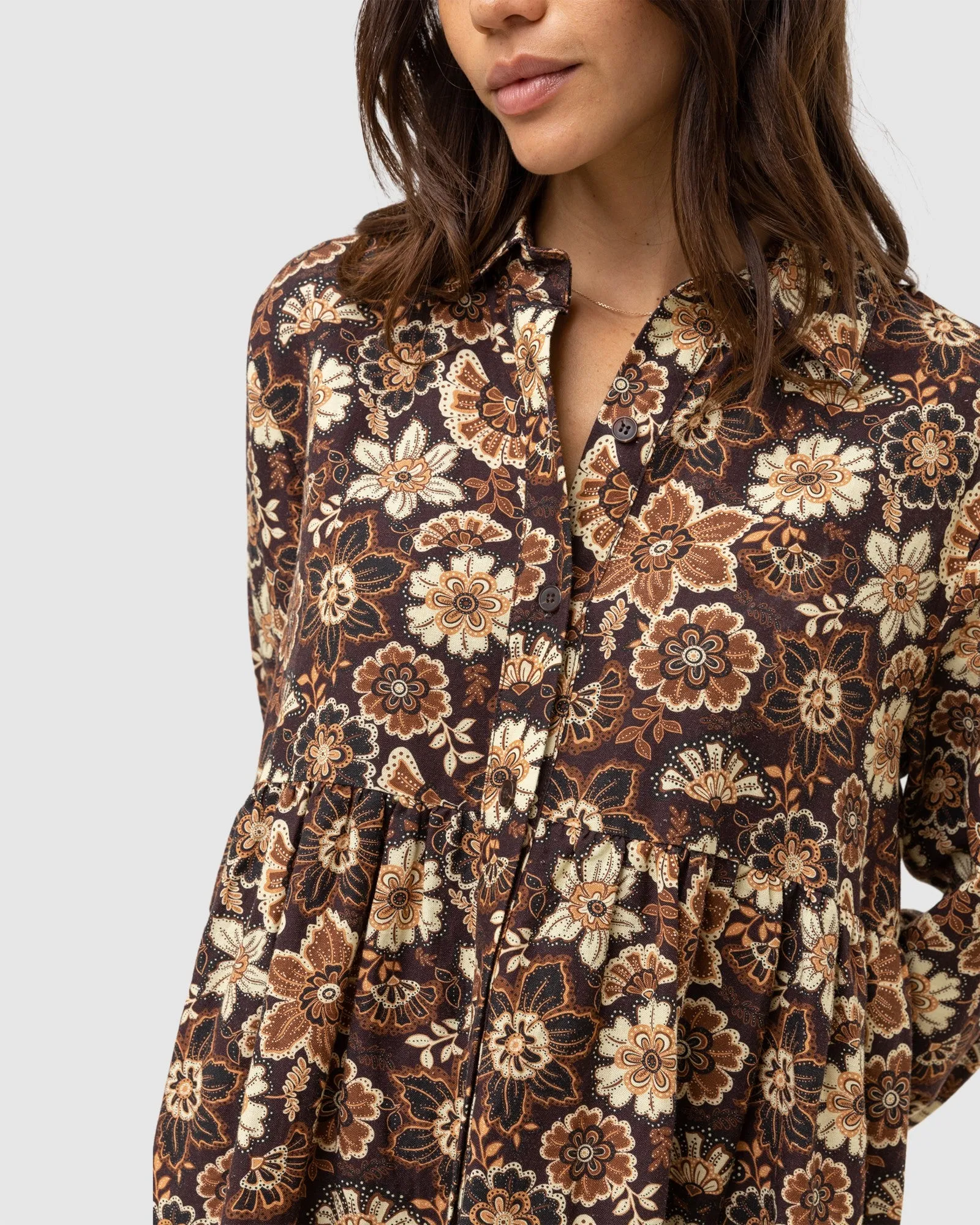 WOMENS CANTABRIA FLORAL TIERED MINI DRESS