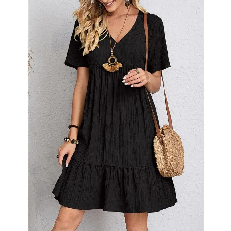 Women's Popular Summer Loose Others Casual Short Sleeve Waist Dress