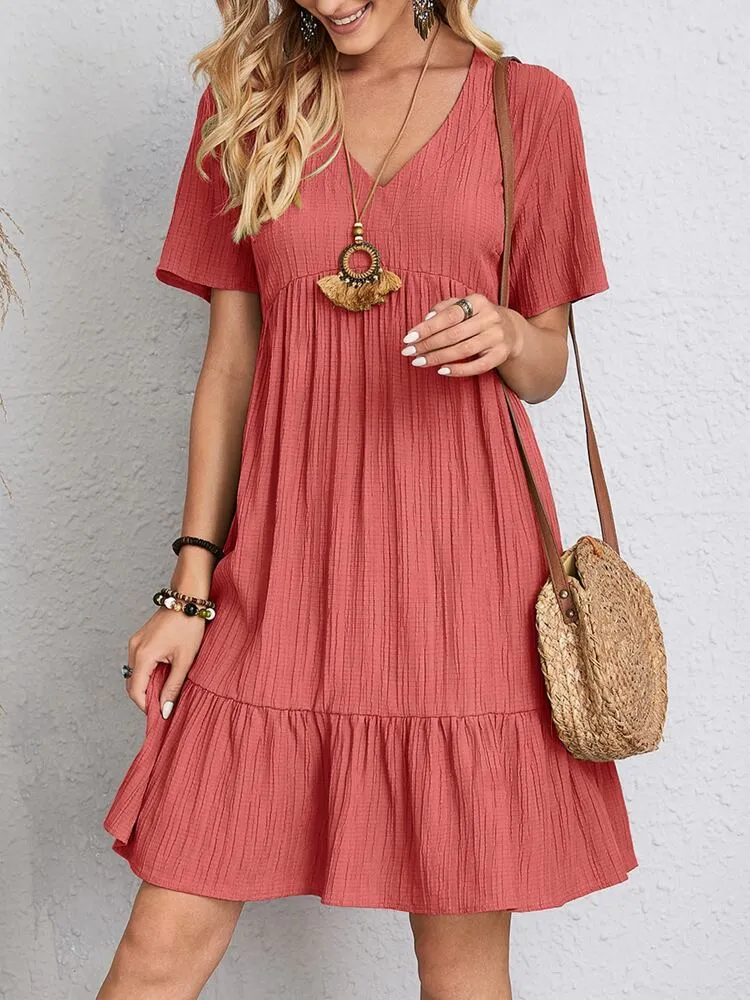 Women's Popular Summer Loose Others Casual Short Sleeve Waist Dress