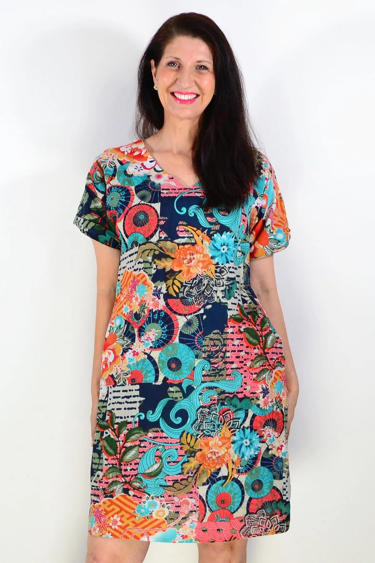 Yakushima Reversible Short Sleeve Tunic Dress