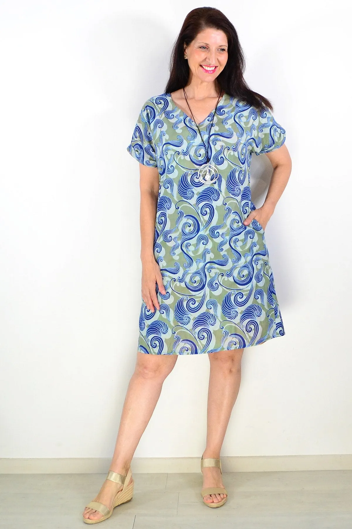 Yakushima Reversible Short Sleeve Tunic Dress