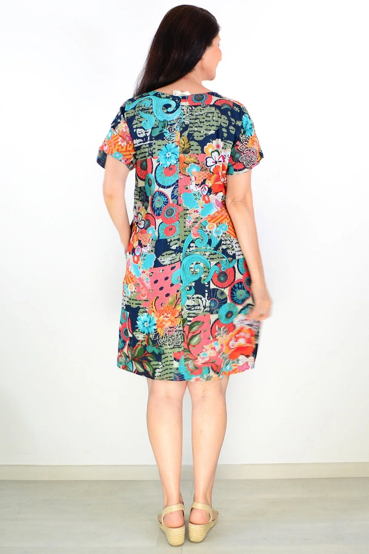Yakushima Reversible Short Sleeve Tunic Dress