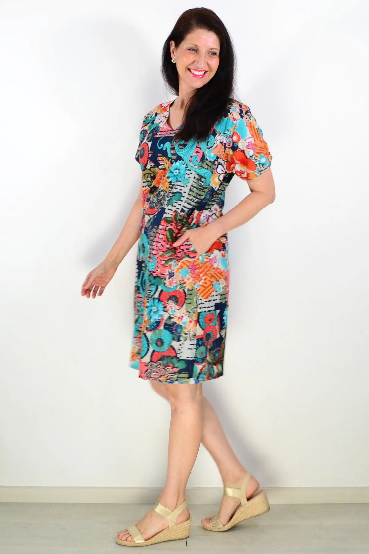 Yakushima Reversible Short Sleeve Tunic Dress