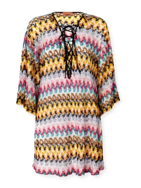 Zig Zag Cover-Up with Ties