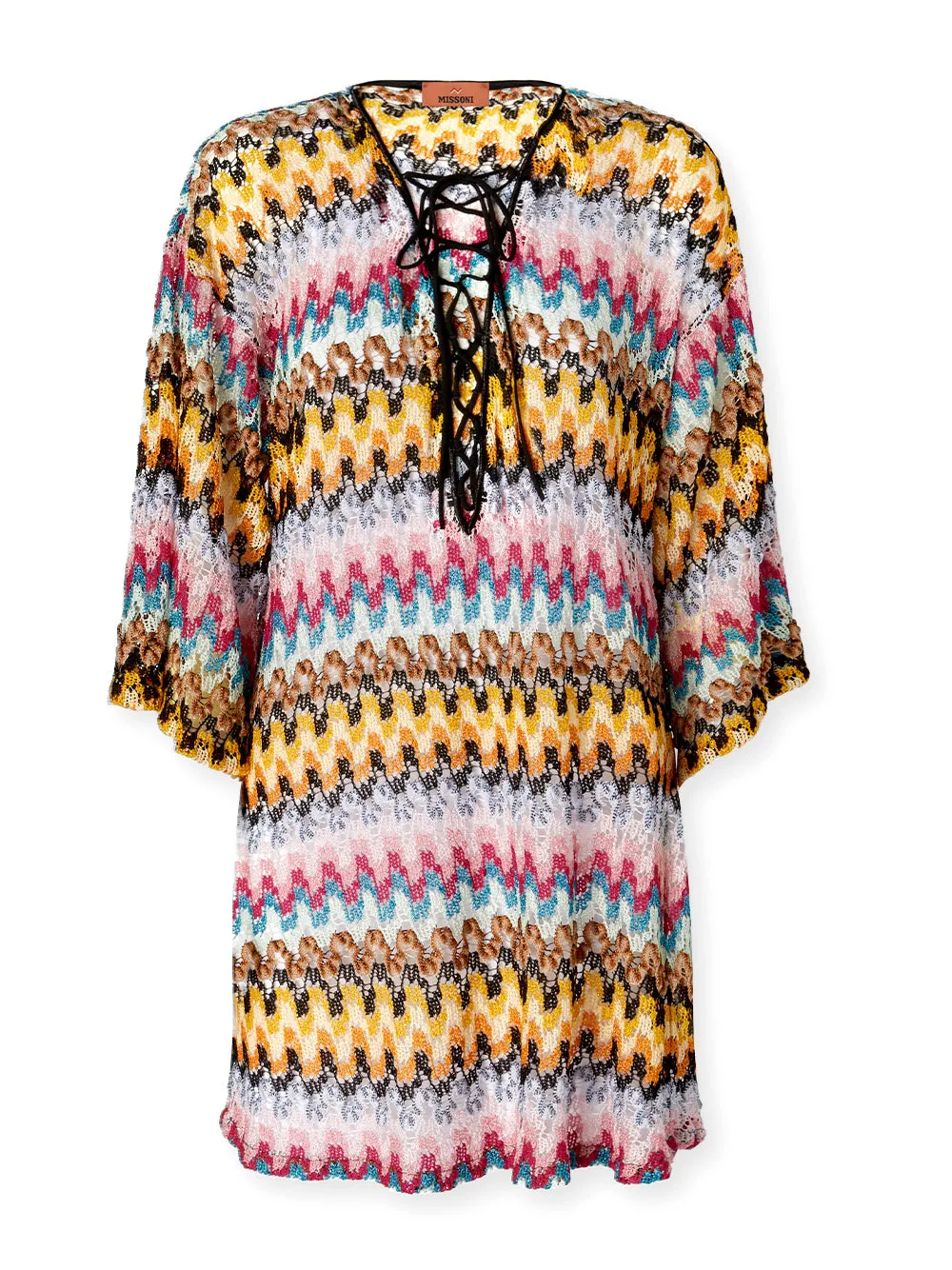 Zig Zag Cover-Up with Ties